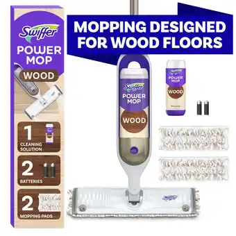 Walmart Swiffer Power Mop Wood Mop Kit for Floor Cleaning, Lemon Scent offer