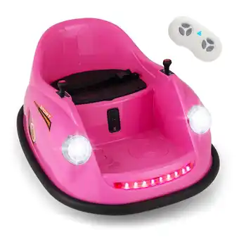 Walmart Costway Ride on Bumper Car for Kids with Remote Control 361 Degree Spin LED Light Pink offer