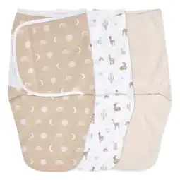 Walmart aden + anais Essentials No Zip Wrap Swaddles, Desert Sun, Tan, Unisex, Newborn, 0-3 Months, 3-Pack offer