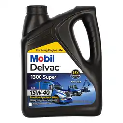 Walmart Mobil Delvac 1300 Super Heavy Duty Premium Synthetic Blend Diesel Engine Oil 15W-40, 1 Gallon offer