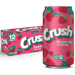 Walmart Crush Caffeine Free Strawberry Soda Pop, 12 fl oz, 12 Pack Cans offer