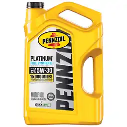 Walmart Pennzoil Platinum Full Synthetic 5W-30 Motor Oil, 5 Quart offer