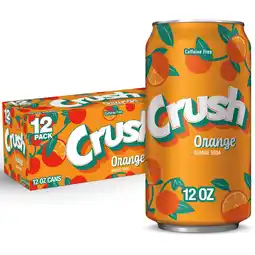 Walmart Crush Caffeine Free Orange Soda Pop, 12 fl oz, 12 Pack Cans offer