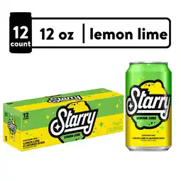 Walmart Starry Lemon Lime Soda Pop, 12 fl oz, 12 Pack Cans offer