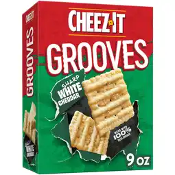 Walmart Cheez-It Grooves Sharp White Cheddar Crunchy Cheese Crackers, Snack Crackers, 9 oz offer