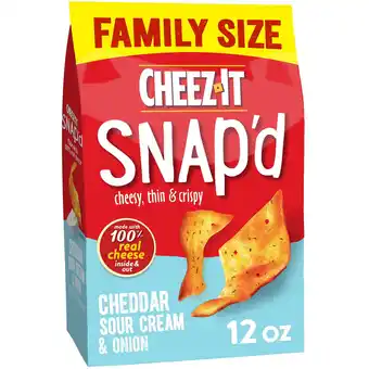 Walmart Cheez-It Snap'd Cheddar Sour Cream Onion Cheese Cracker Chips, Thin Crisps, 12 oz offer