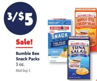 Family Dollar Bumble Bee Snack Packs offer