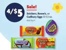 Family Dollar Snickers, Reese's, or Cadbury Eggs offer