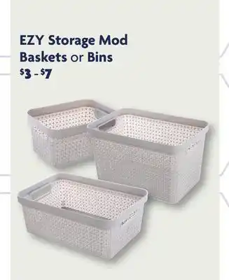 Family Dollar EZY Storage Mod Baskets or Bins offer