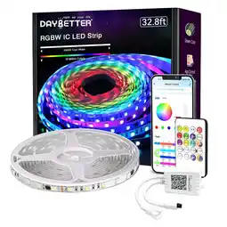 Walmart DAYBETTER RGBW IC LED Strip Lights for Bedroom,32.8ft,High Density(60 leds per 3.2ft/1M) offer