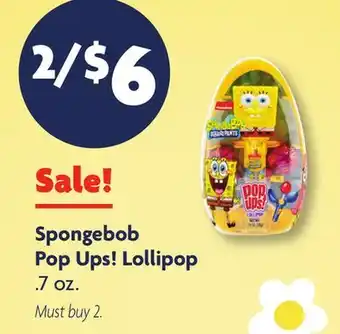 Family Dollar Spongebob Pop Ups! Lollipop offer