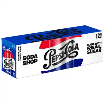 Walmart Pepsi Made with Real Sugar Cola 12 fl oz, 12 Pack Cans offer