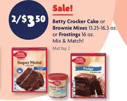 Family Dollar Betty Crocker Cake or Brownie Mixes 13.25-16.3 oz. or Frostings 16 oz offer