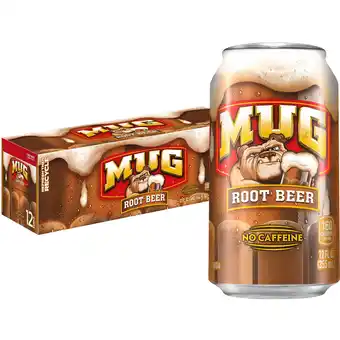 Walmart MUG Root Beer Soda Pop, 12 fl oz, 12 Pack Cans offer