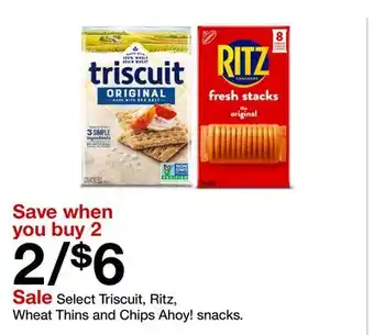 Target Select Triscuit, Ritz, Wheat Thins and Chips Ahoy! snacks offer