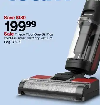 Target Tineco Floor One S2 Plus cordless smart wet/dry vacuum offer