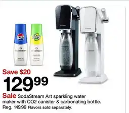 Target SodaStream Art sparkling water maker with CO2 canister & carbonating bottle offer