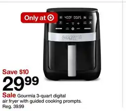 Target Gourmia 3-quart digital air fryer with guided cooking prompt offer