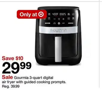 Target Gourmia 3-quart digital air fryer with guided cooking prompt offer