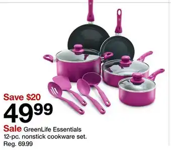 Target GreenLife Essentials 12-pc. nonstick cookware set offer