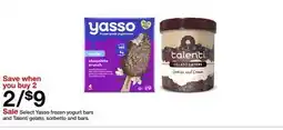 Target Select Yasso frozen yogurt bars and Talenti gelato, sorbetto and bars offer