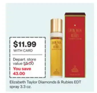 CVS Elizabeth Taylor Diamonds & Rubies EDT spray 3.3 oz offer