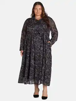 Walmart Terra & Sky Women's Plus Maxi Shirtdress, Sizes 0X-5X offer