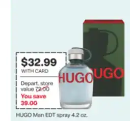 CVS HUGO Man EDT spray 4.2 oz offer