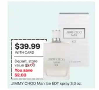 CVS JIMMY CHOO Man Ice EDT spray 3.3 oz offer