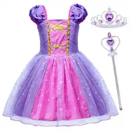 Walmart Jurebecia Girls Rapunzel Princess Costume Little Baby Dress Shining Birthday Party Purple 1-6 Years offer