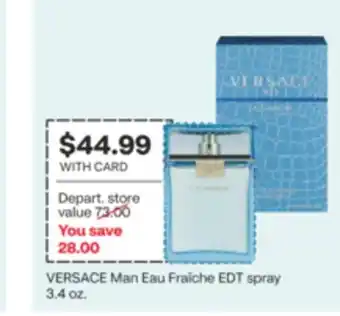 CVS VERSACE Man Eau Fraîche EDT spray 3.4 oz offer