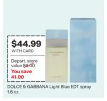 CVS DOLCE & GABBANA Light Blue EDT spray 1.6 oz offer