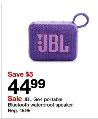 Target JBL Go4 portable Bluetooth waterproof speaker offer