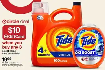 Target Tide 132-fl.-oz. liquid laundry detergent or Tide Power Pods Oxi Boost 45-ct. laundry detergent pacs offer