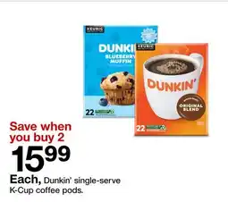 Target Dunkin' single-serve K-Cup coffee pods offer