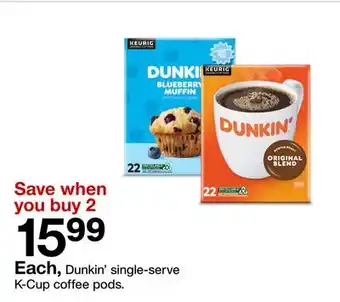 Target Dunkin' single-serve K-Cup coffee pods offer