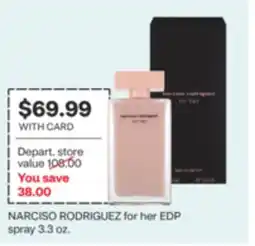 CVS NARCISO RODRIGUEZ for her EDP spray 3.3 oz. Daisy MARC JACOBS EDT spray 4.2 oz offer