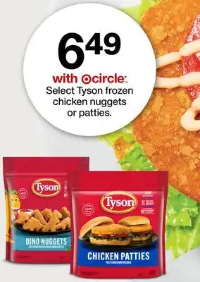 Target Select Tyson frozen chicken nuggets or patties offer