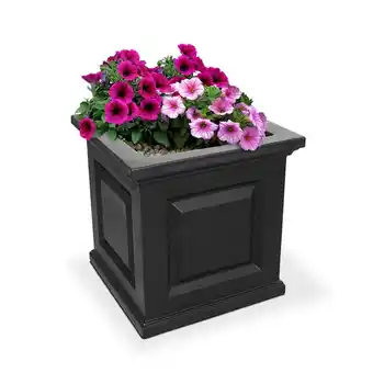 Walmart Mayne Nantucket 16x16 Weatherproof Traditional Plastic Planter in Black offer