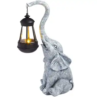 Walmart The Lakeside Collection Solar Elephant 10.75 inch Garden Statue offer