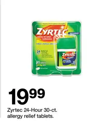 Target Zyrtec 24-Hour 30-ct. allergy relief tablets offer