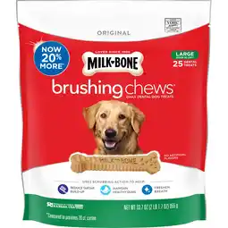 Walmart Milk-Bone Brushing Chews Daily Dental Dog Treats, Large, 33.7 Ounces, 25 Bones Per Bag offer