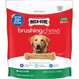 Walmart Milk-Bone Brushing Chews Daily Dental Dog Treats, Large, 33.7 Ounces, 25 Bones Per Bag offer