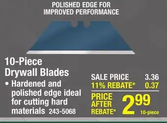 Menards Masterforce Drywall Utility Knife Blades - 10 Pack offer