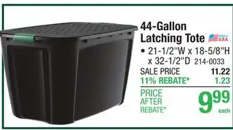 Menards Bella Storage Solutions 44-Gallon Black Latching Storage Tote offer