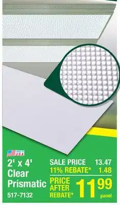 Menards PLASKOLITE 2' x 4' Clear Prismatic Acrylic Light Panel offer