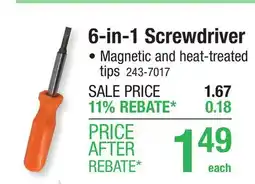 Menards Tool Shop 6-in-1 Multi-Bit Screwdriver offer