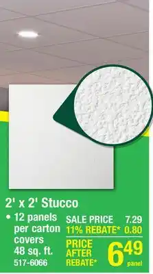 Menards Genesis Standard PVC 2' x 2' White Stucco Pro Drop Ceiling Tile offer