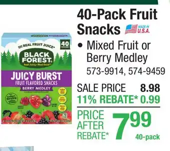 Menards Black Forest Juicy Burst Mixed Fruit Snacks - 40 Count offer