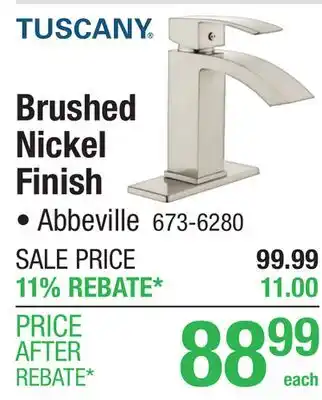 Menards Tuscany Abbeville One-Handle 4 Centerset Brushed Nickel Bathroom Sink Faucet offer